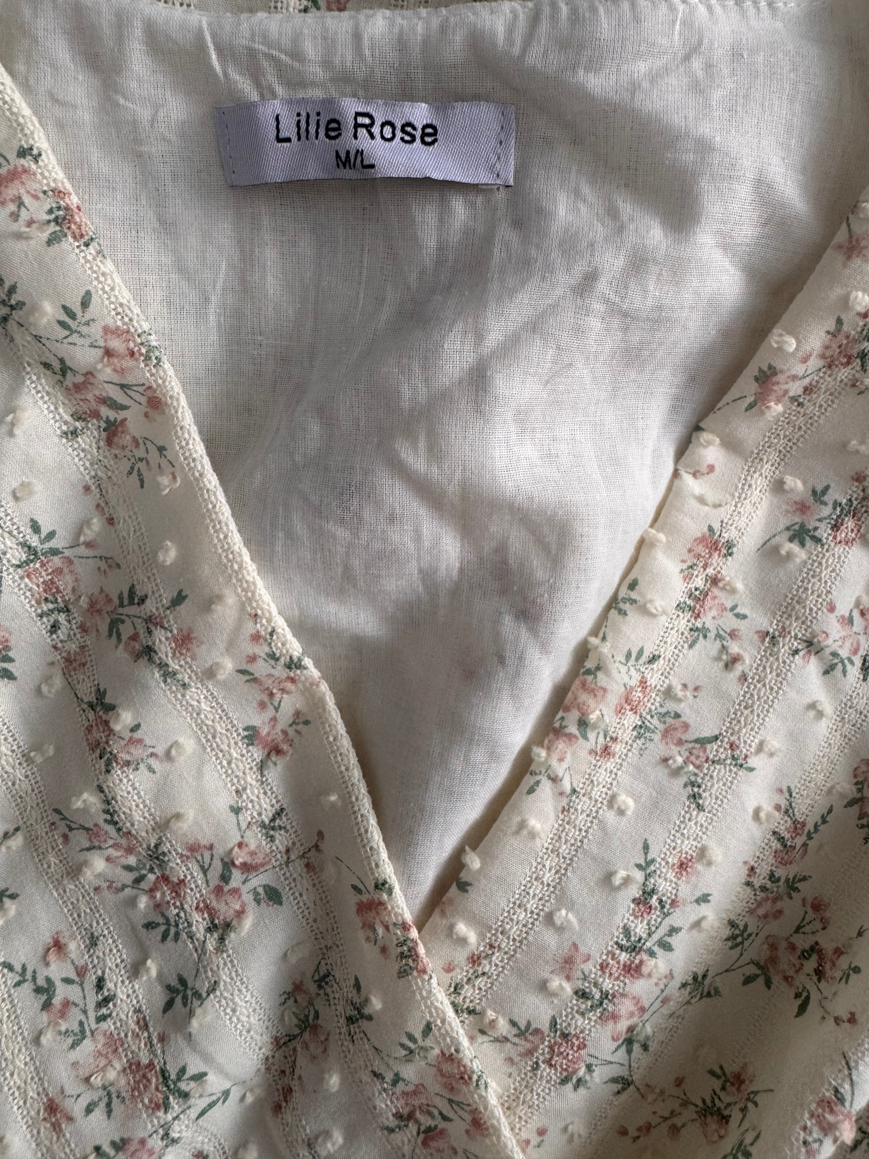 Robe longue fleurie en coton – Esprit romantique