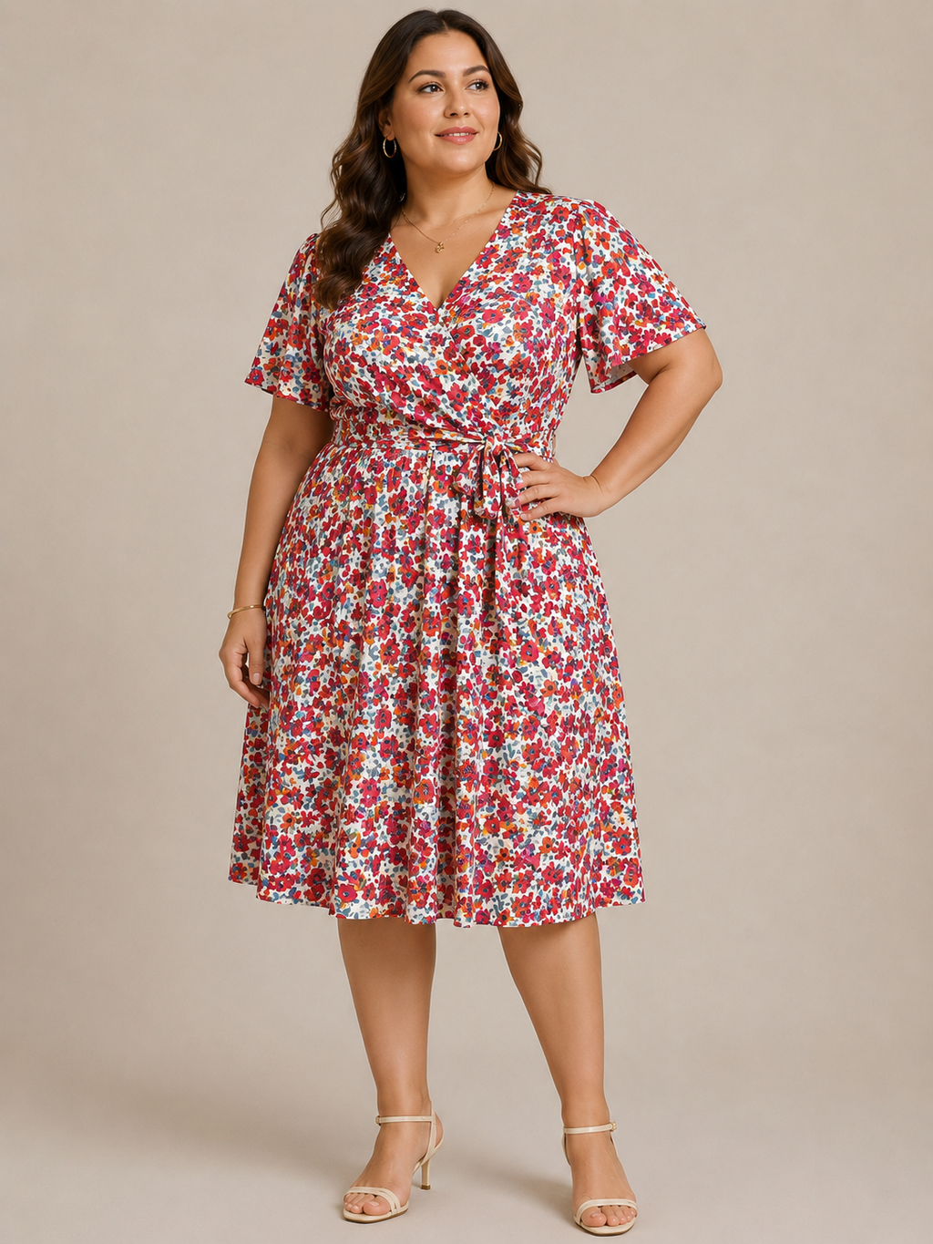 Robe fleurie portefeuille – Lilie Plus+ – XL/XXL