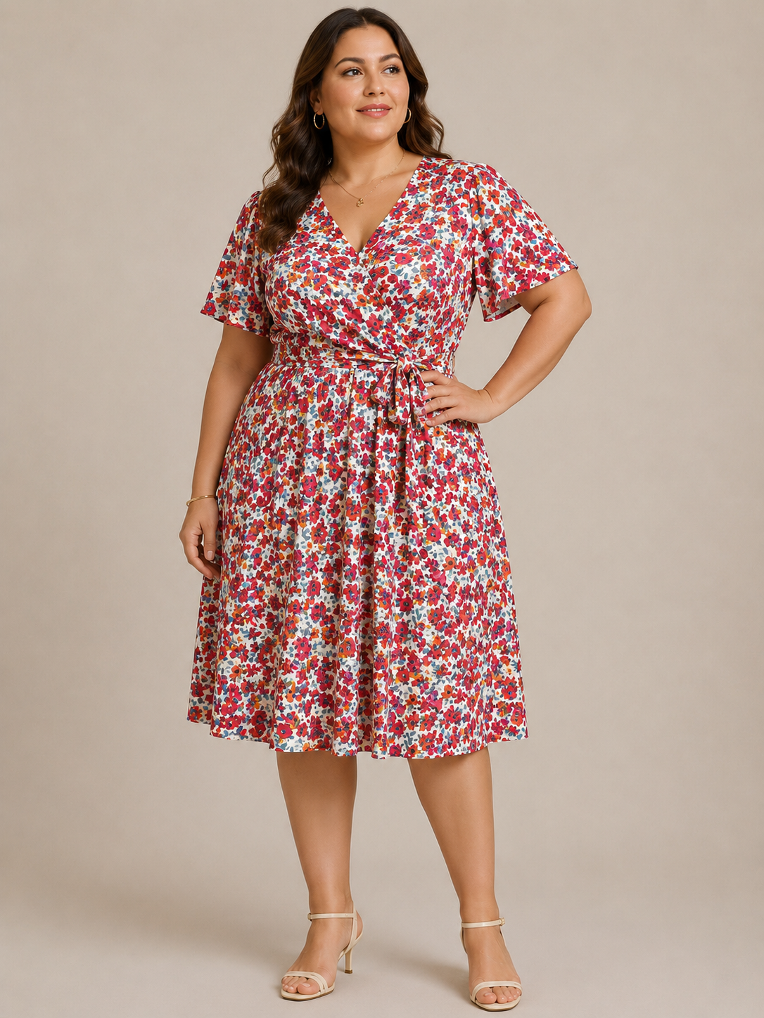 Robe fleurie portefeuille – Lilie Plus+ – XL/XXL