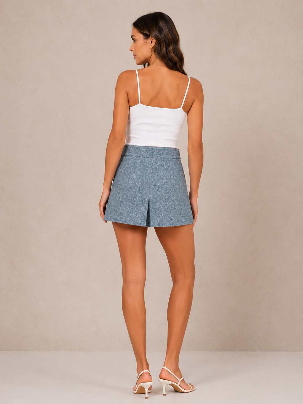 Jupe courte Oviesse Trend – Bleu chiné