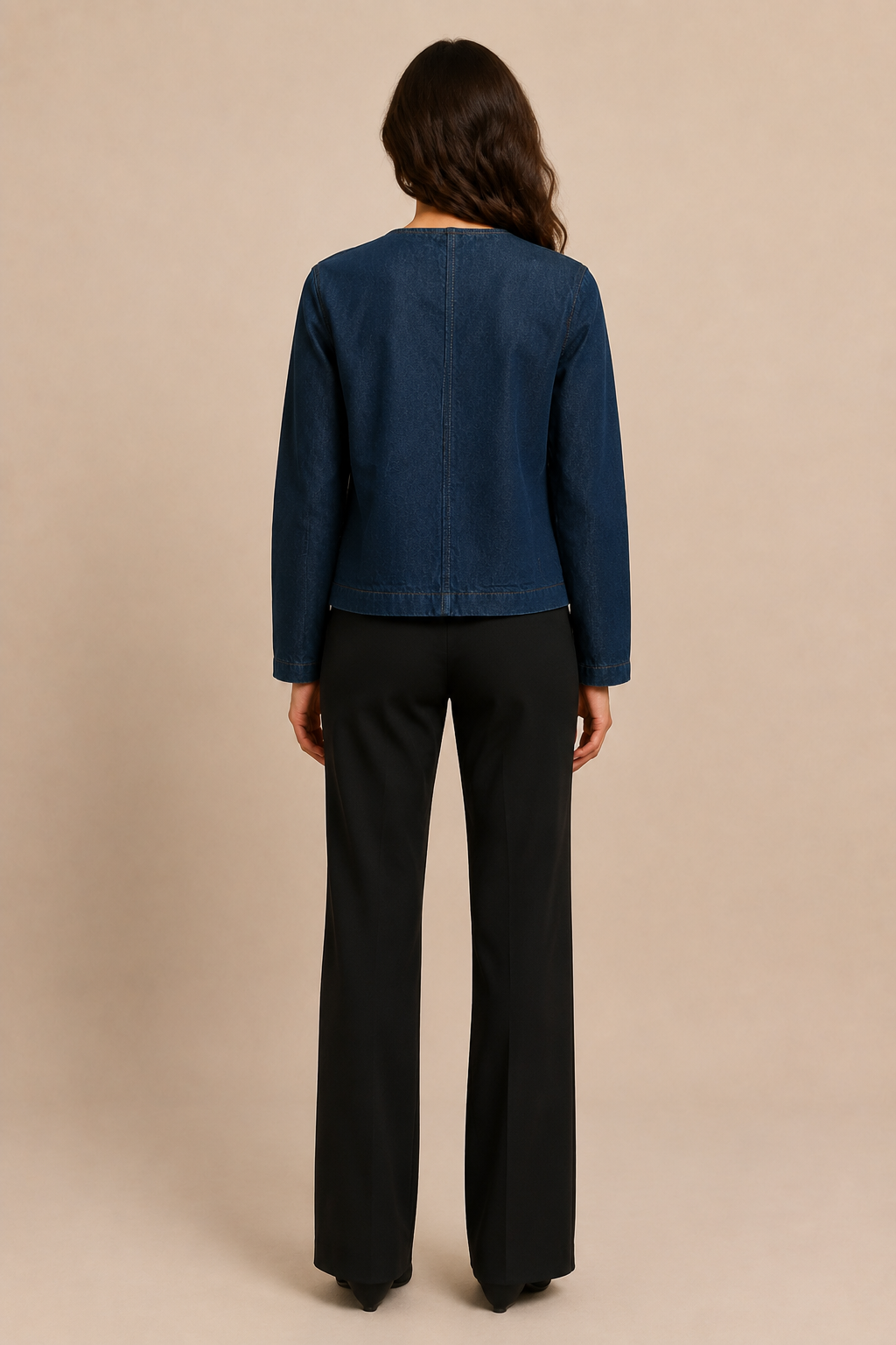 Veste en jean bleu brut à boutons dorés – Gémo – Taille 40
