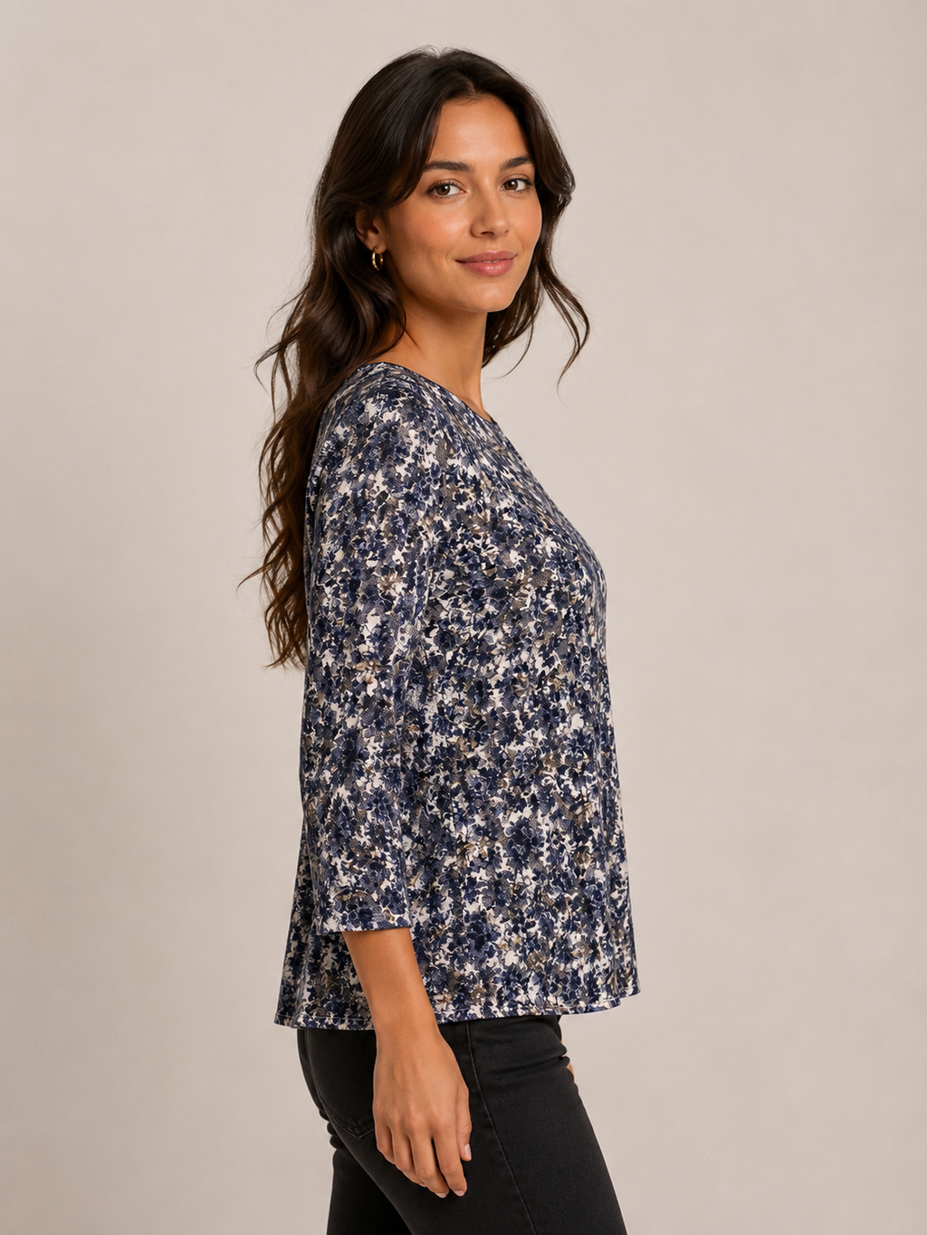 Haut Esprit à imprimé floral bleu – Taille 38
