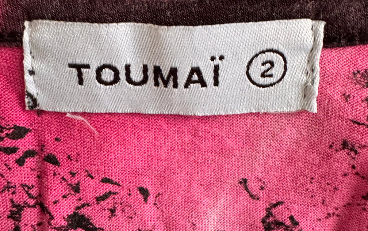 Haut imprimé rose et noir à strass Toumaï – Taille 2
