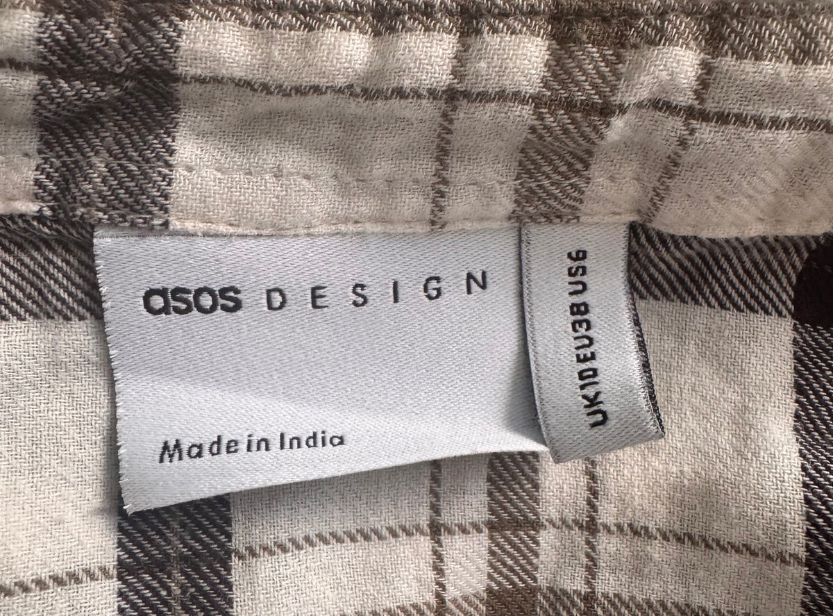 Robe courte à carreaux et dos ouvert – ASOS DESIGN – Taille 38