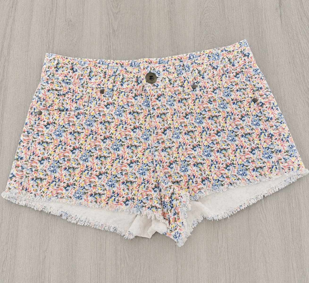 Short en jean imprimé multicolore - taille 36