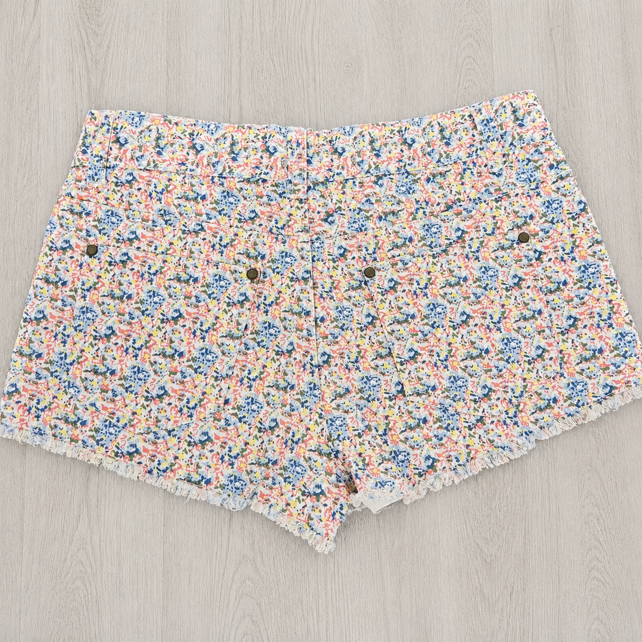 Short en jean imprimé multicolore - taille 36