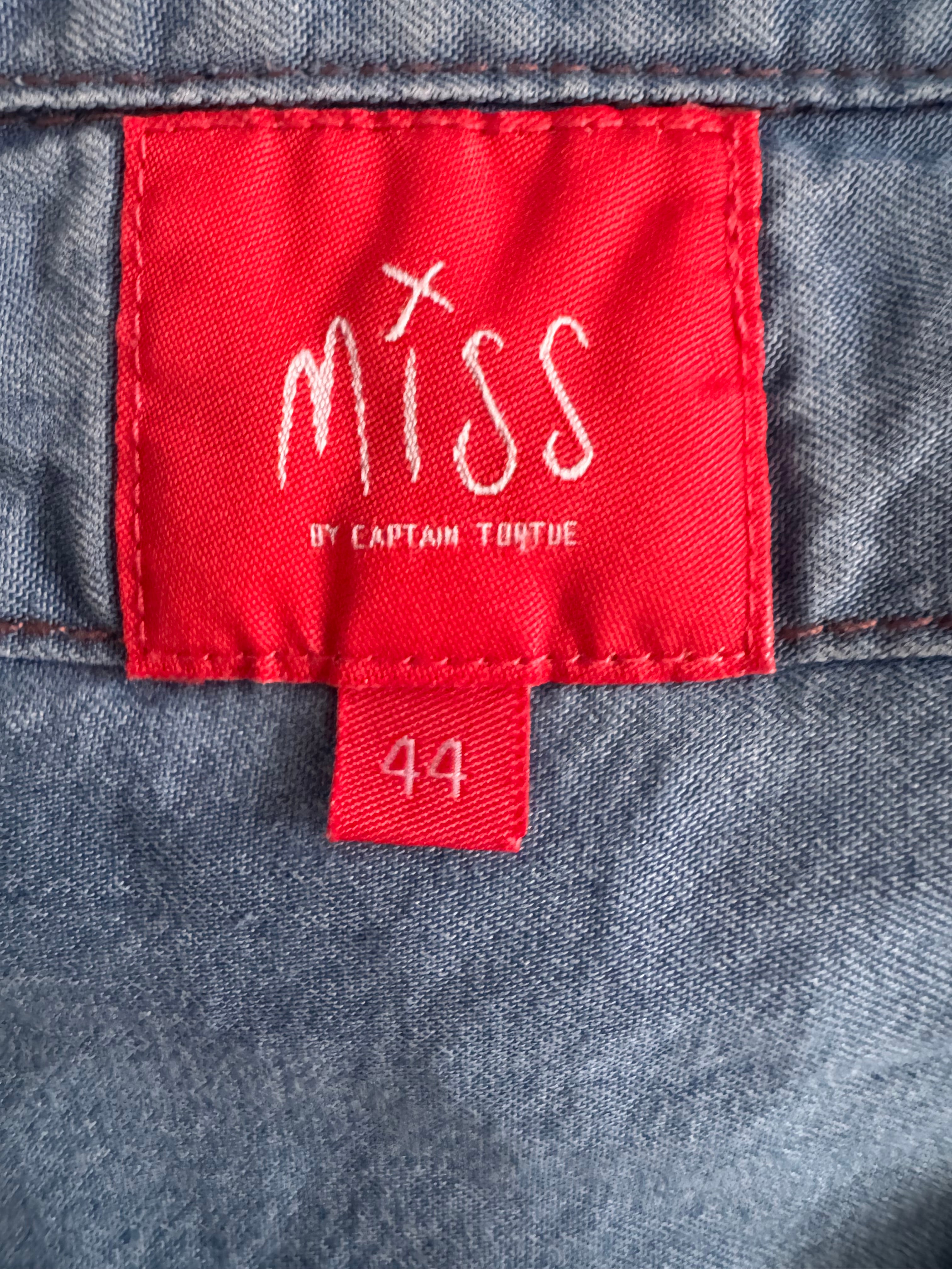 Blouse effet denim zippée Miss by Captain Tortue – Taille 44