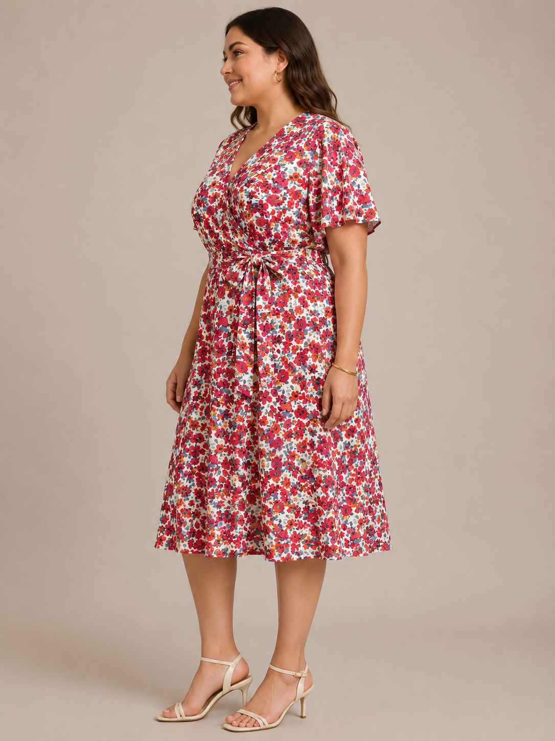 Robe fleurie portefeuille – Lilie Plus+ – XL/XXL