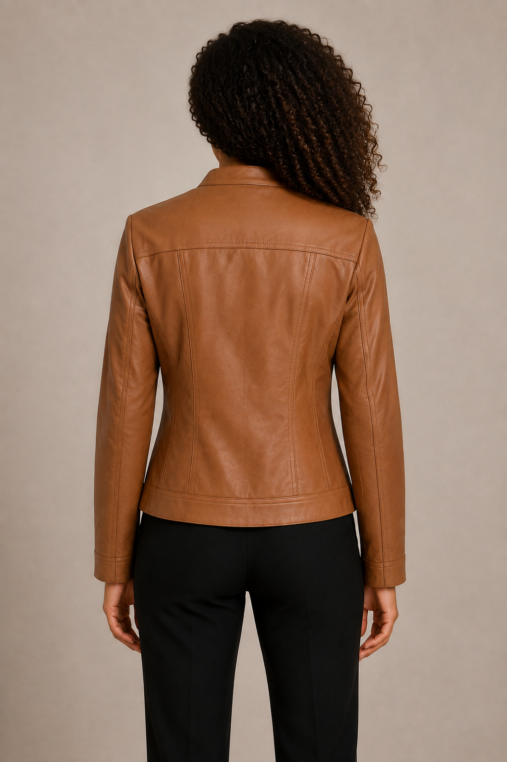 Veste cintrée effet cuir camel – Cache Cache – Taille 40