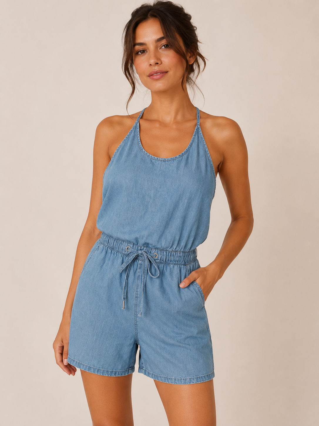 Combishort Vero Moda en denim léger – Taille S