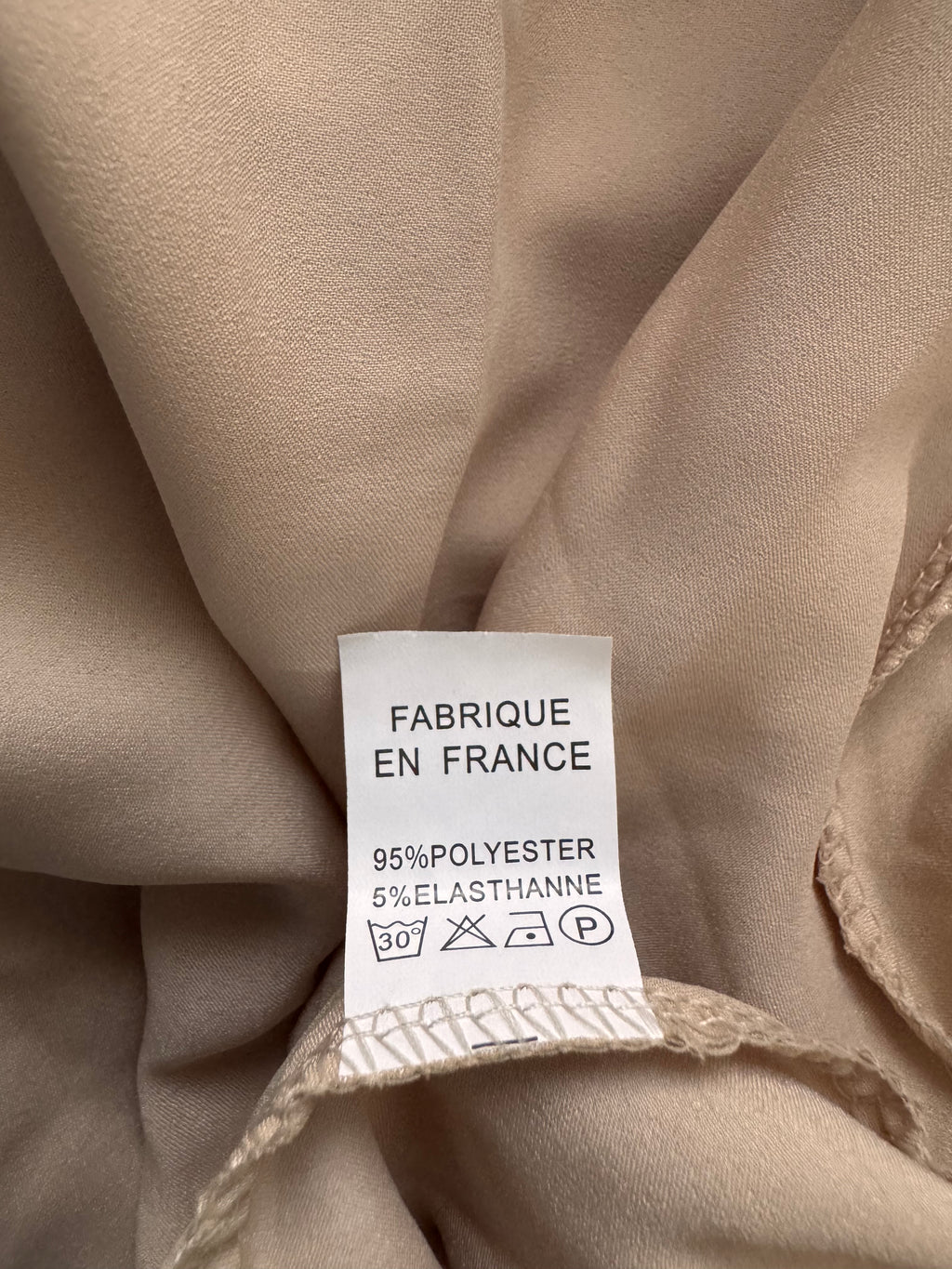 Robe longue satinée champagne – Fabriquée en France