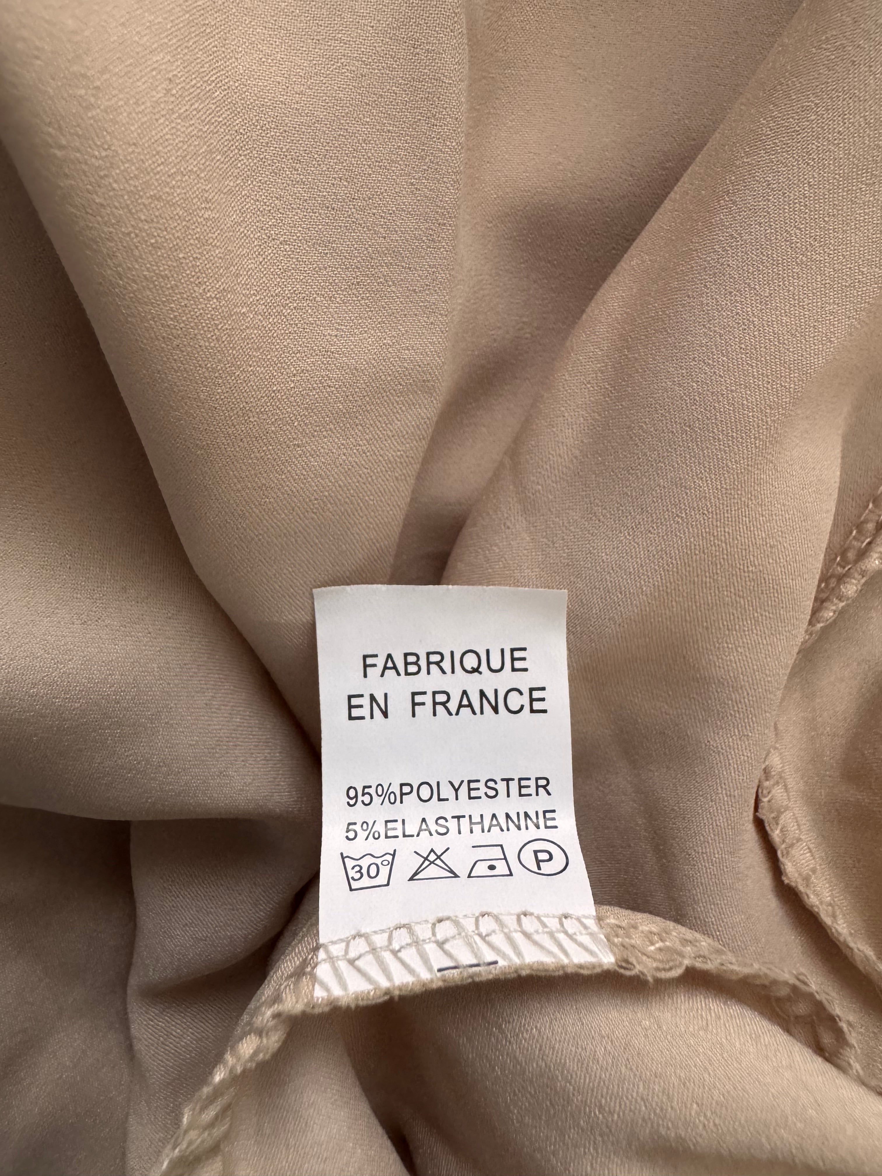 Robe longue satinée champagne – Fabriquée en France