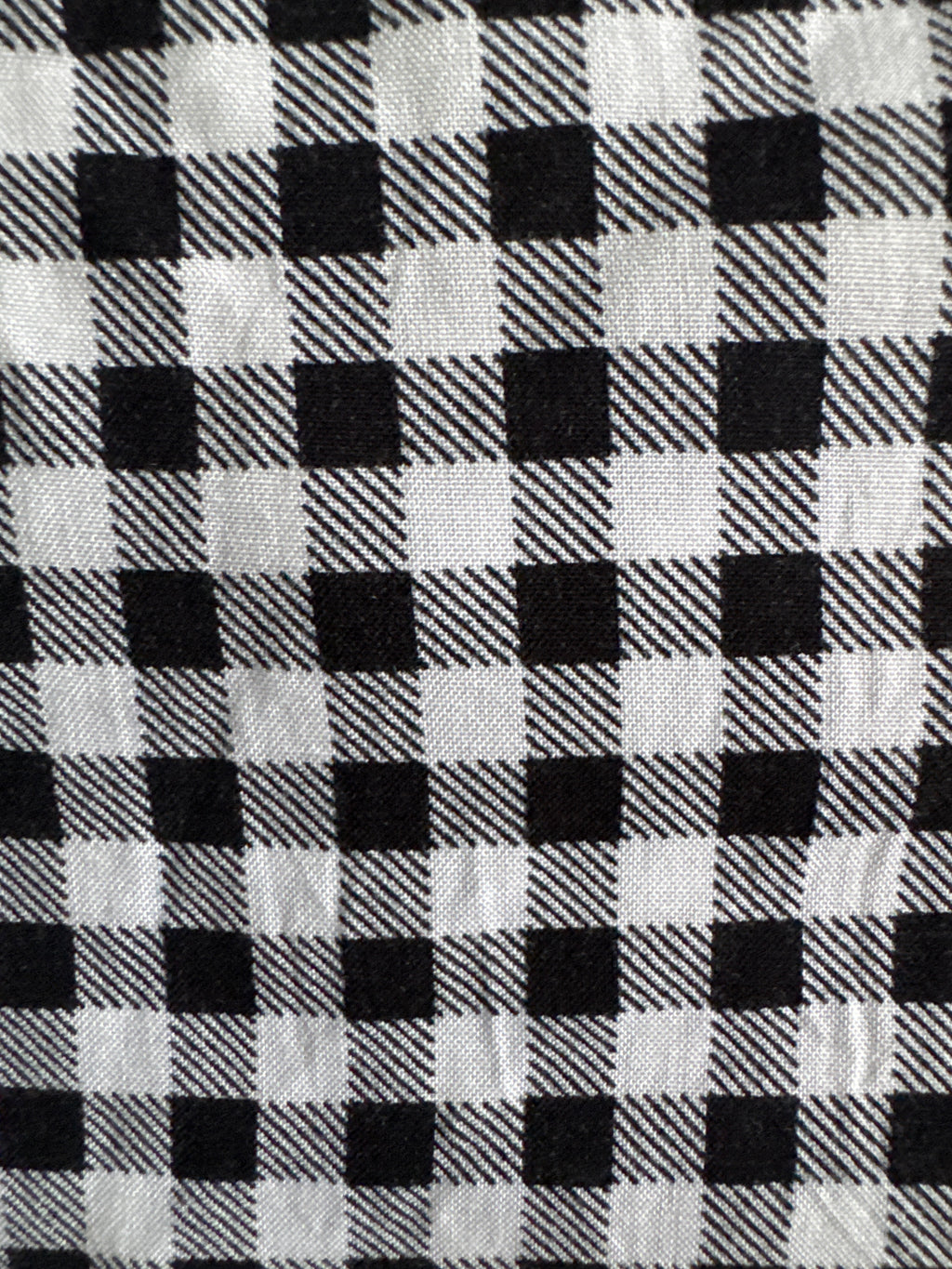 Blouse à carreaux vichy noir et blanc – Taille S – 100 % viscose