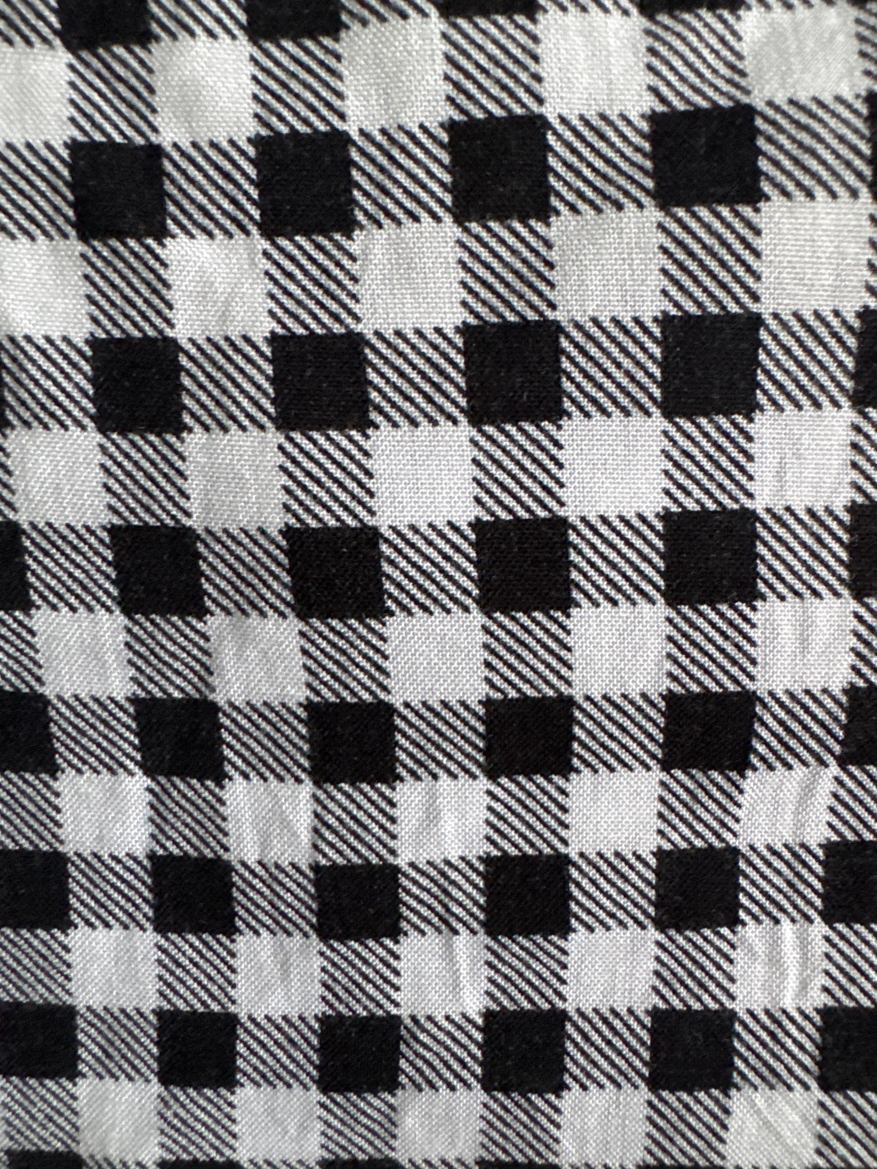 Blouse à carreaux vichy noir et blanc – Taille S – 100 % viscose