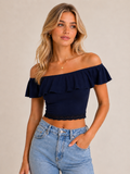Crop top bleu marine Bershka – Taille S