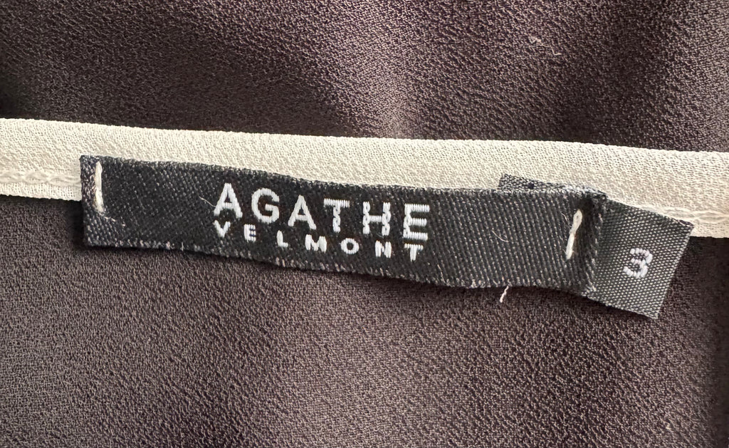Blouse noire et écrue à volant – AGATHE VELMONT – Taille 3