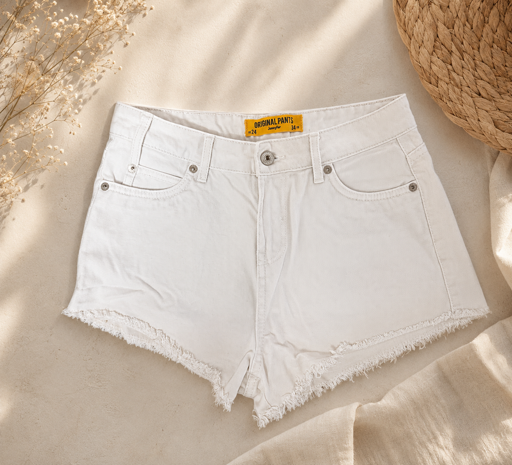 Short en jean blanc JENNYFER – Taille 34