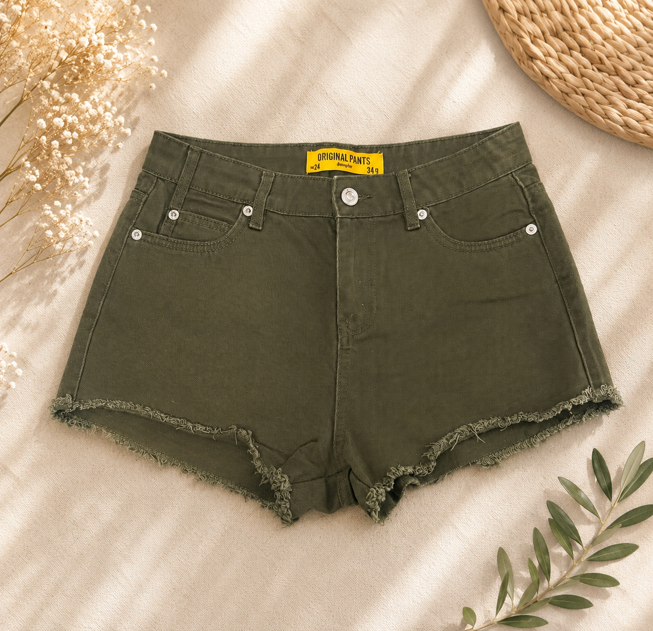Short en jean kaki Jennyfer – Taille 34