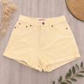 Short en jean jaune pastel taille haute Don’t Call Me by Jennyfer – Taille 34