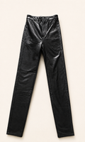 Pantalon en similicuir noir Pull&Bear – Taille 32