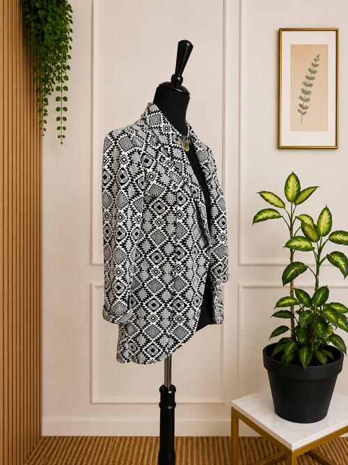 Blazer imprimé noir & blanc – Taille M