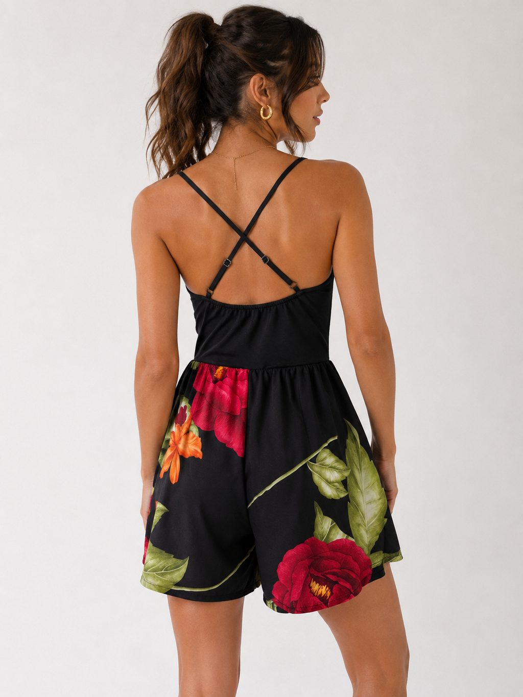 Combi-short fleurie Cherry Moda – Taille S