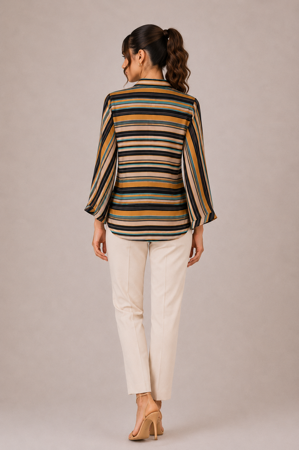 Blouse cache-cœur rayée Blancheporte – Taille 36