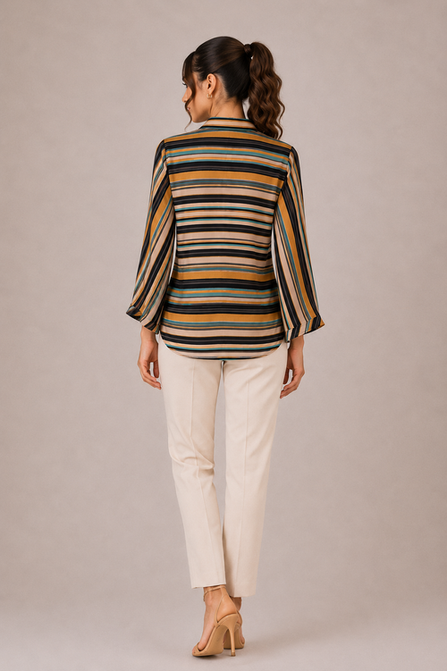 Blouse cache-cœur rayée Blancheporte – Taille 36