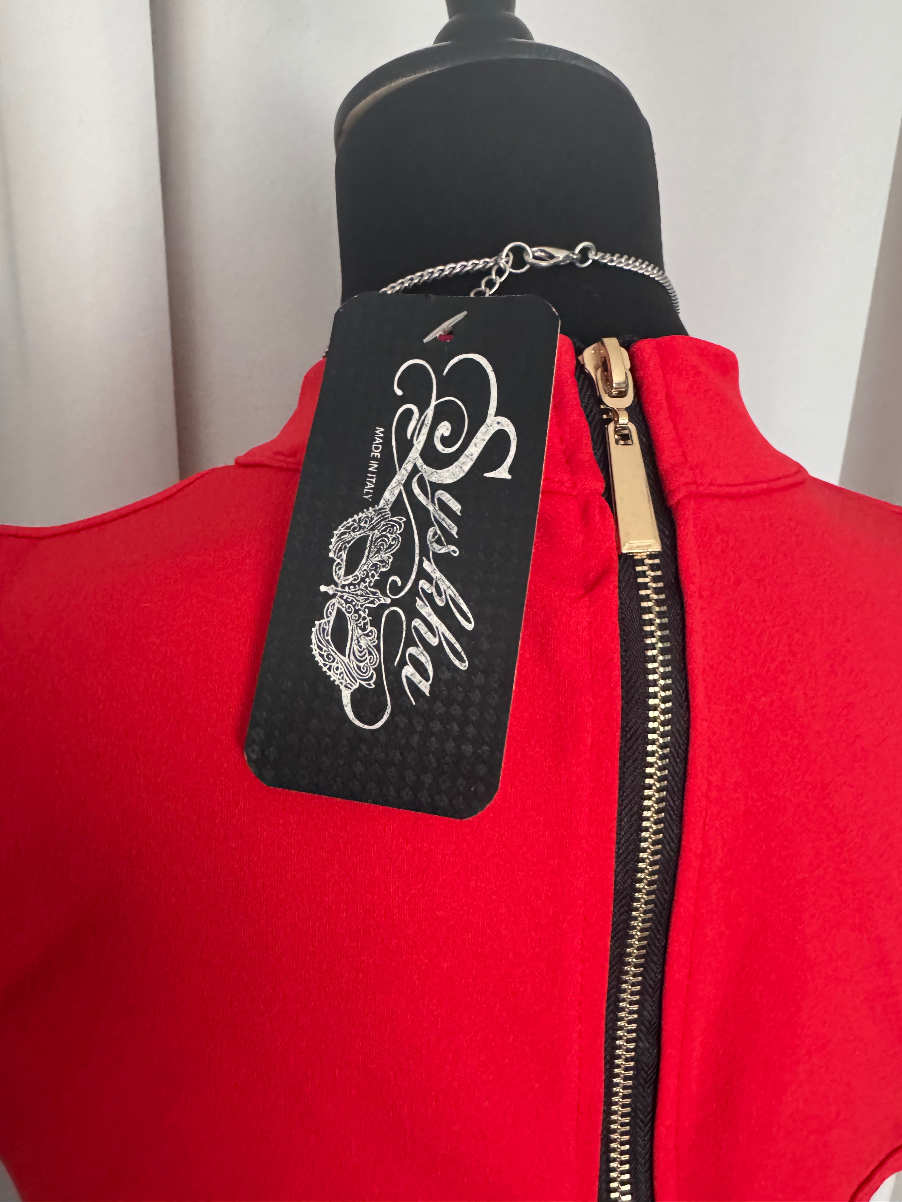 Combishort Rouge Dos Ouvert – Made in Italy