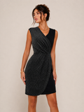 Robe noire drapée scintillante – WOMEN ONLY