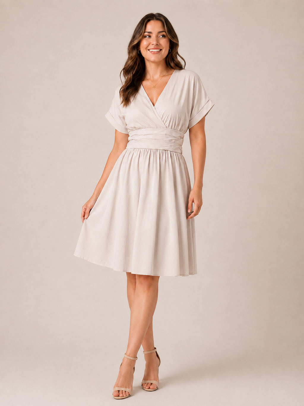 Robe beige SHEIN – Collection GOMORN – Taille M (38)