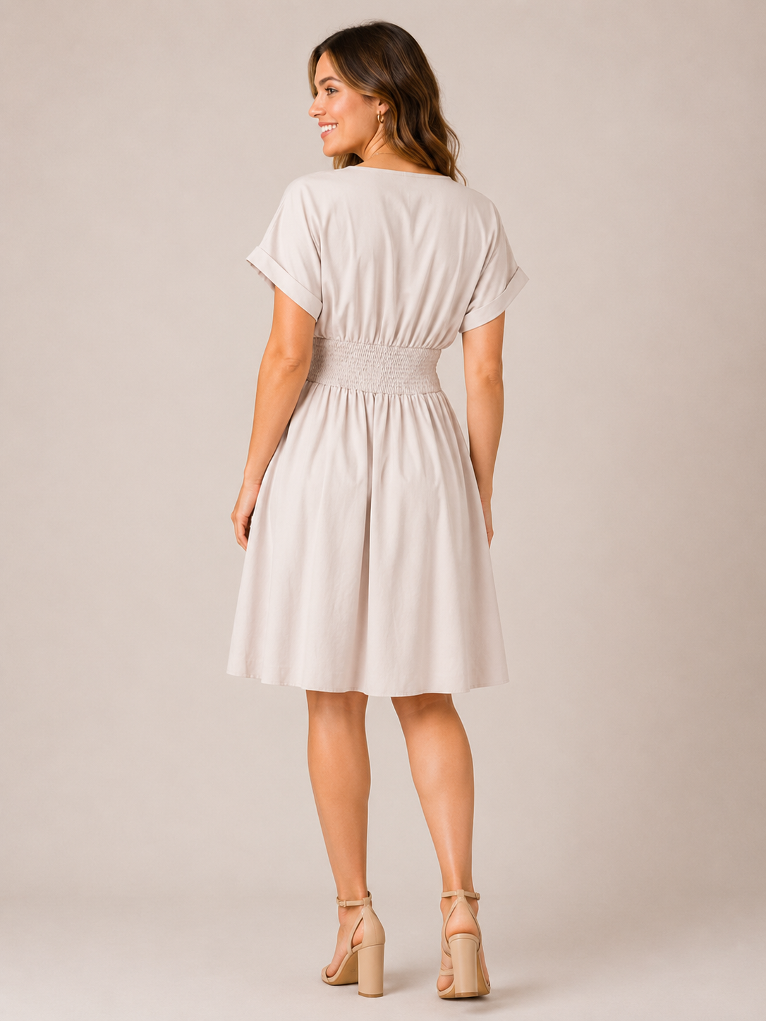 Robe beige SHEIN – Collection GOMORN – Taille M (38)