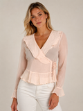 Blouse cache-cœur en soie Project – Rose poudré – Taille S