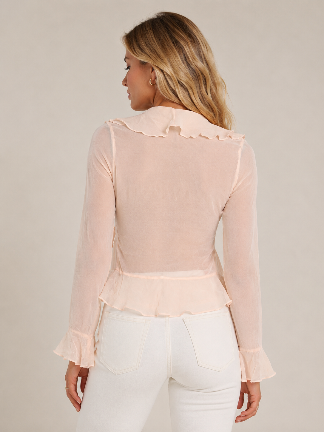 Blouse cache-cœur en soie Project – Rose poudré – Taille S