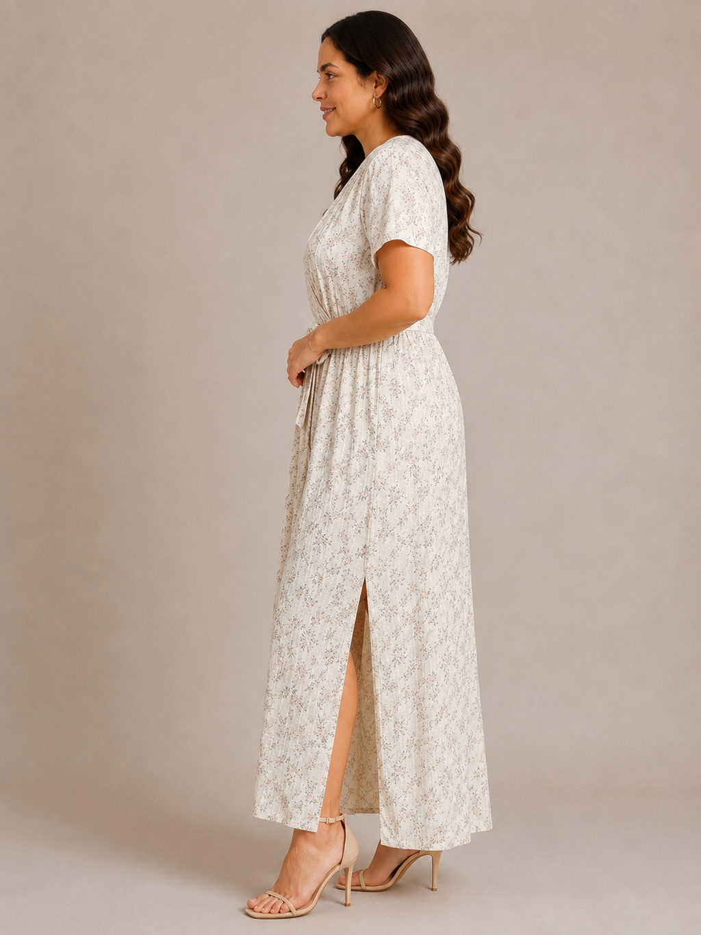 Robe longue fleurie en coton – Esprit romantique
