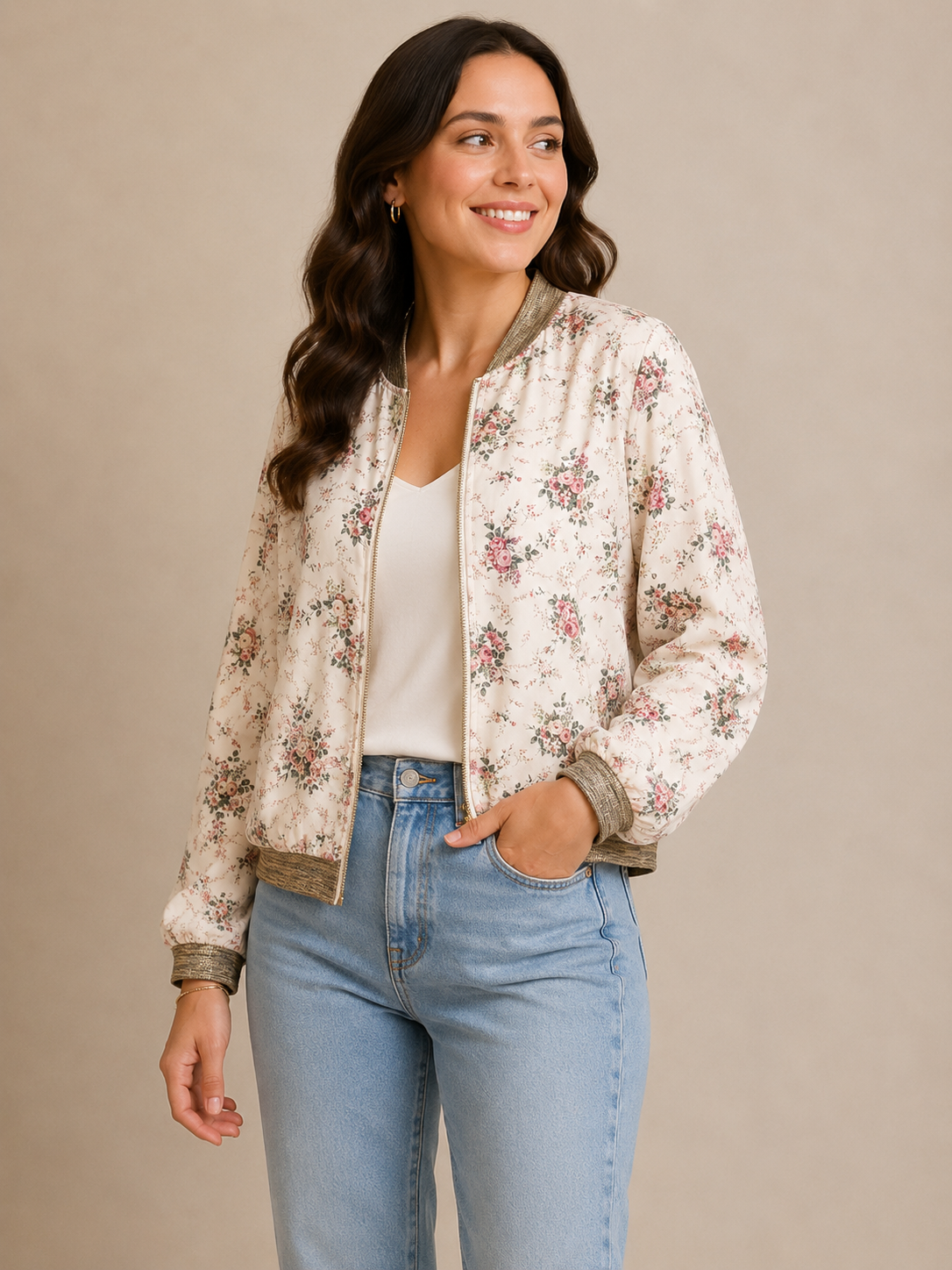 Veste bomber fleurie – Emma Ella Paris – Taille M