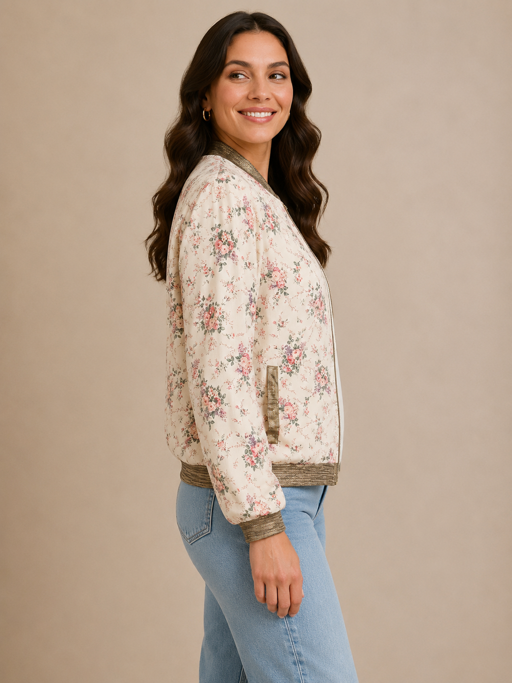 Veste bomber fleurie – Emma Ella Paris – Taille M