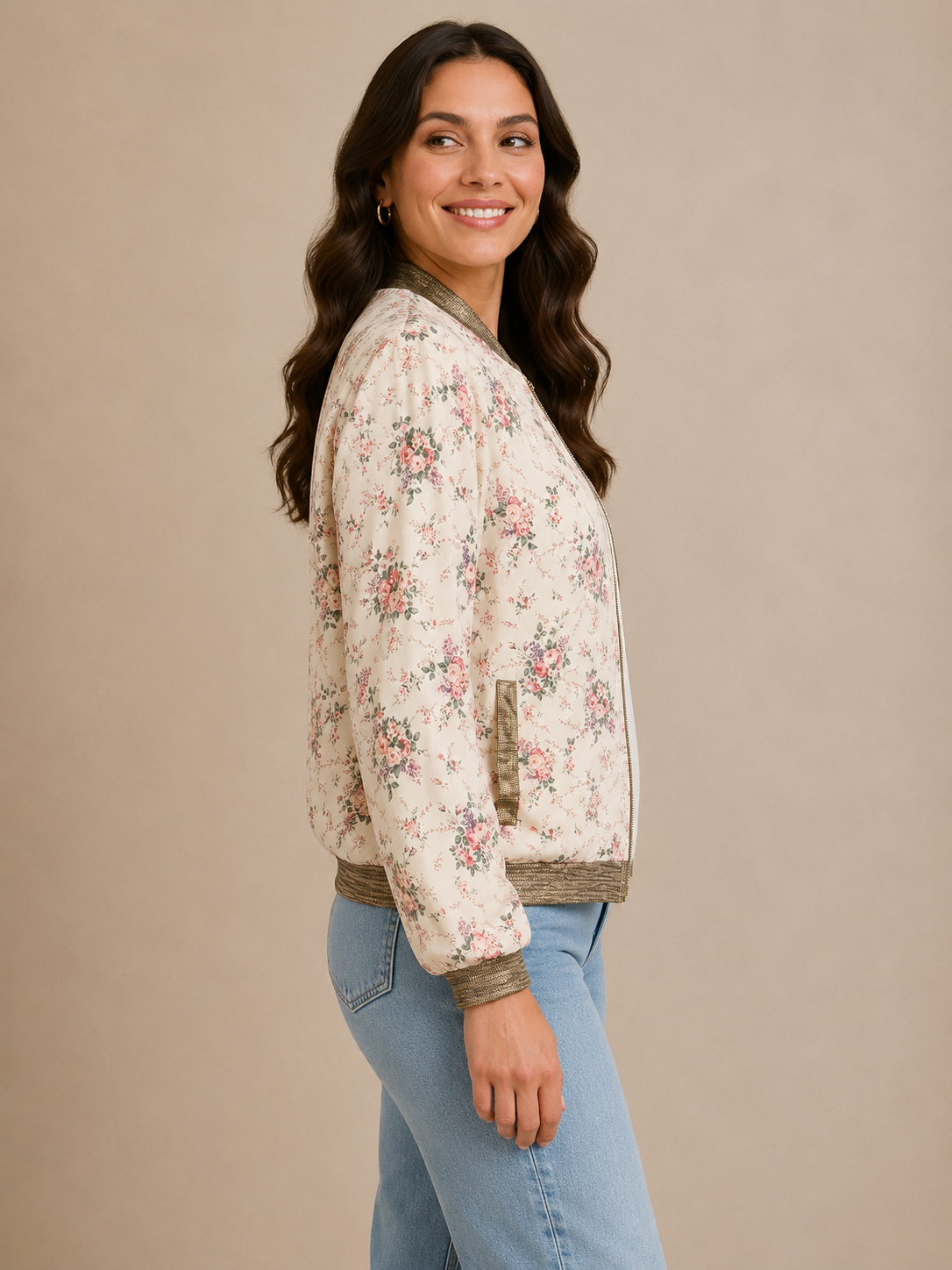 Veste bomber fleurie – Emma Ella Paris – Taille M
