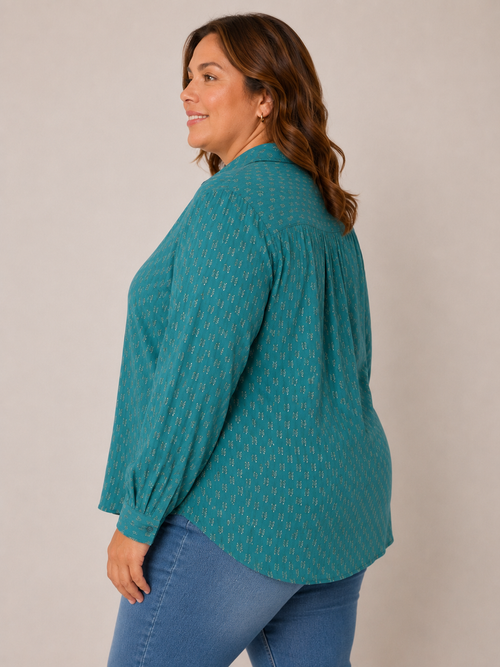Blouse Bonobo femme XL verte à motifs – Élégance et confort