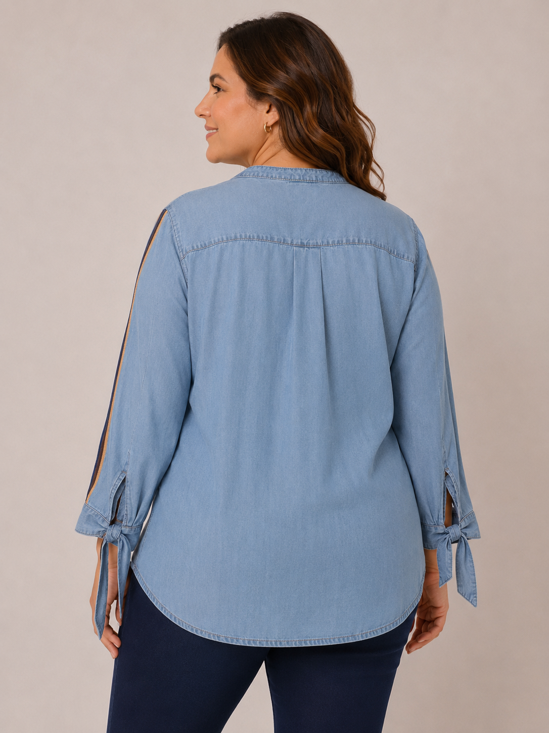Blouse effet denim zippée Miss by Captain Tortue – Taille 44
