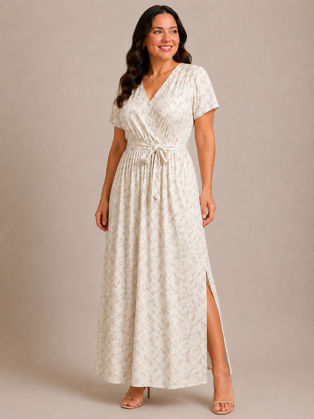 Robe longue fleurie en coton – Esprit romantique