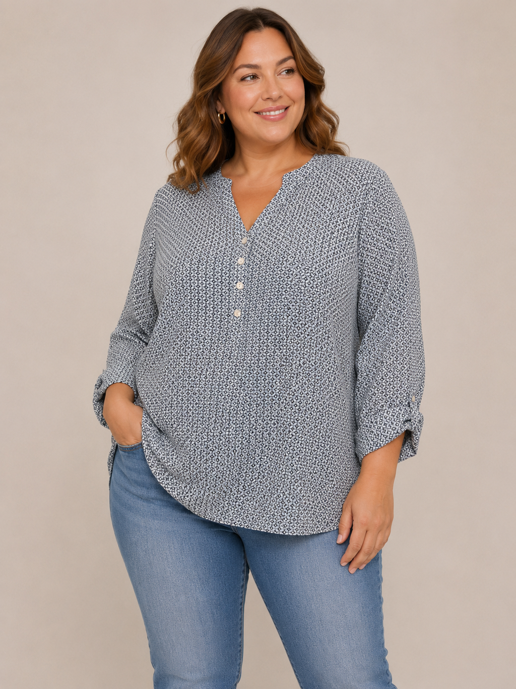 Blouse fluide imprimée – Taille 44