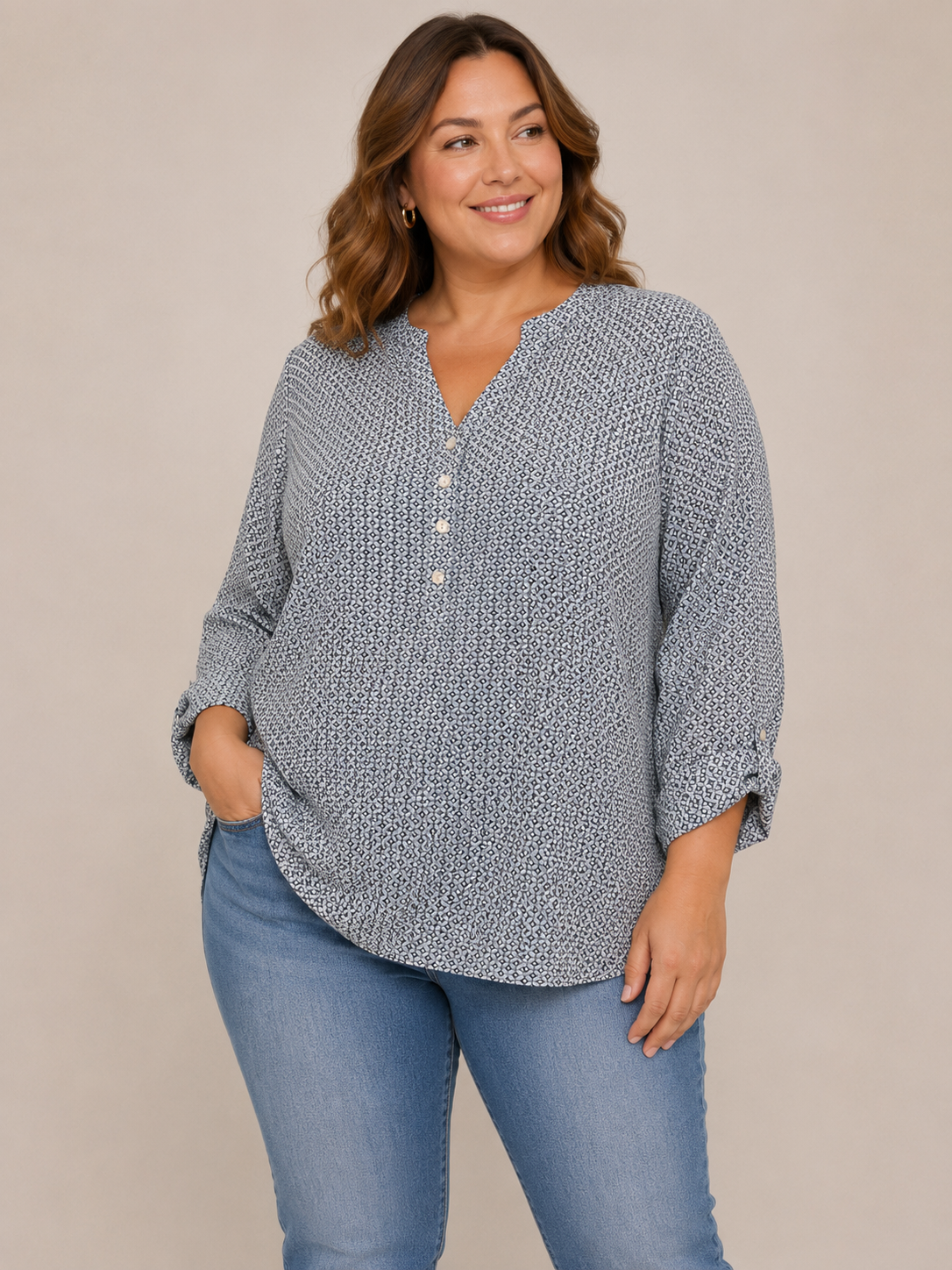Blouse fluide imprimée – Taille 44