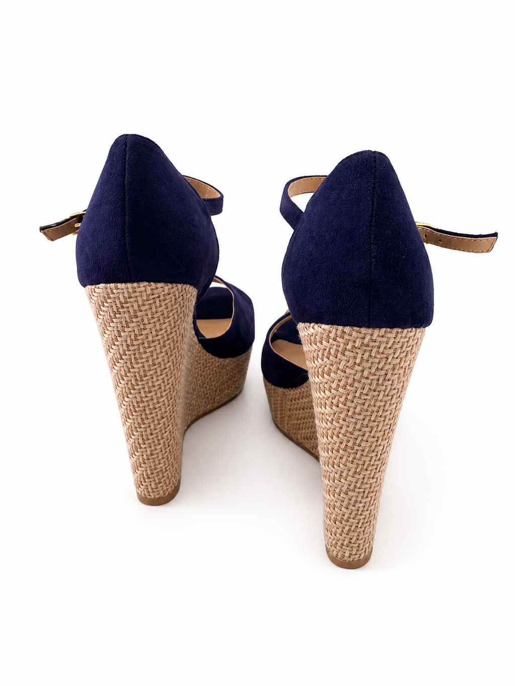 Sandales compensées BATA bleu marine – Élégance estivale – Pointure 39