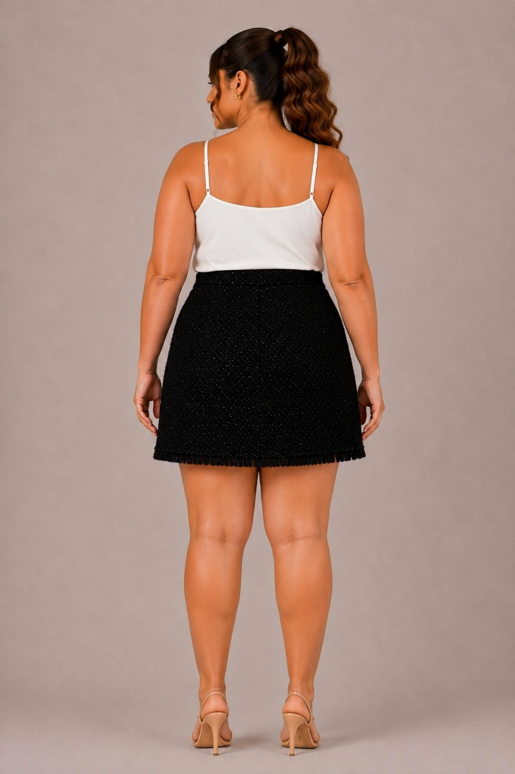 Jupe noire scintillante texturée KIABI – Taille 44