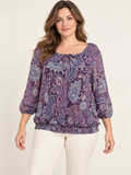 Blouse Camaïeu à imprimé cachemire – Taille 44