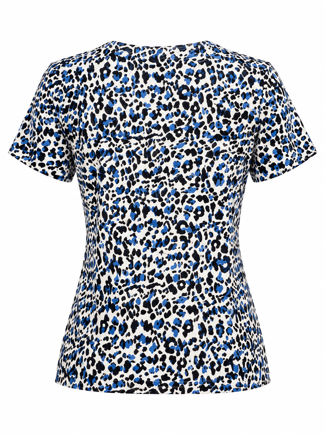 T-shirt Tissaia Basics à imprimé léopard noir et bleu – Taille 38/40