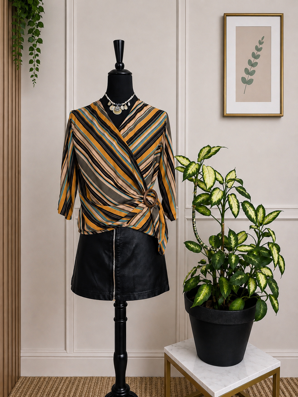 Blouse cache-cœur rayée Blancheporte – Taille 36
