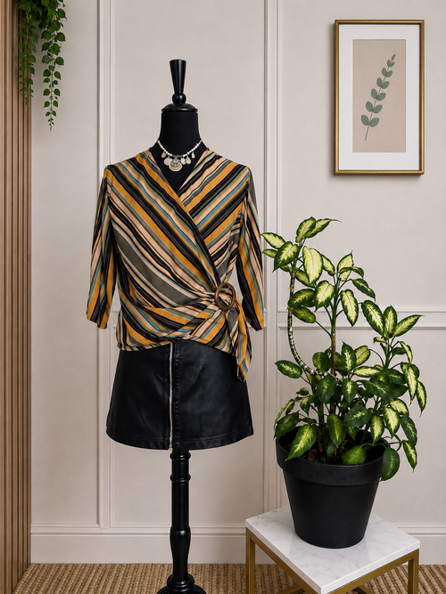Blouse cache-cœur rayée Blancheporte – Taille 36