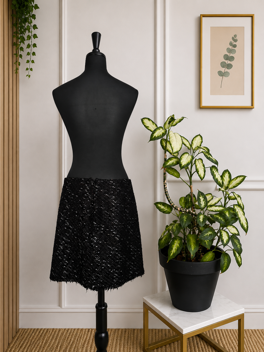 Jupe noire scintillante texturée KIABI – Taille L